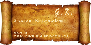 Graeser Krizosztom névjegykártya